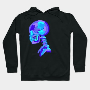 Skull in Purple & Blue Neon Hoodie